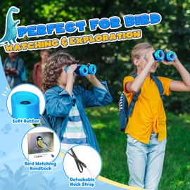 Dromlag Binoculars Kids Toys for 3-9 Year Old Boys, Boys Toys Age 3 4 5 6, Children Binoculars Gifts for 3-8 year Old Boys, Birthday Easter Gifts for Kids Travel Outdoor Dinosaurs Toys - Blue