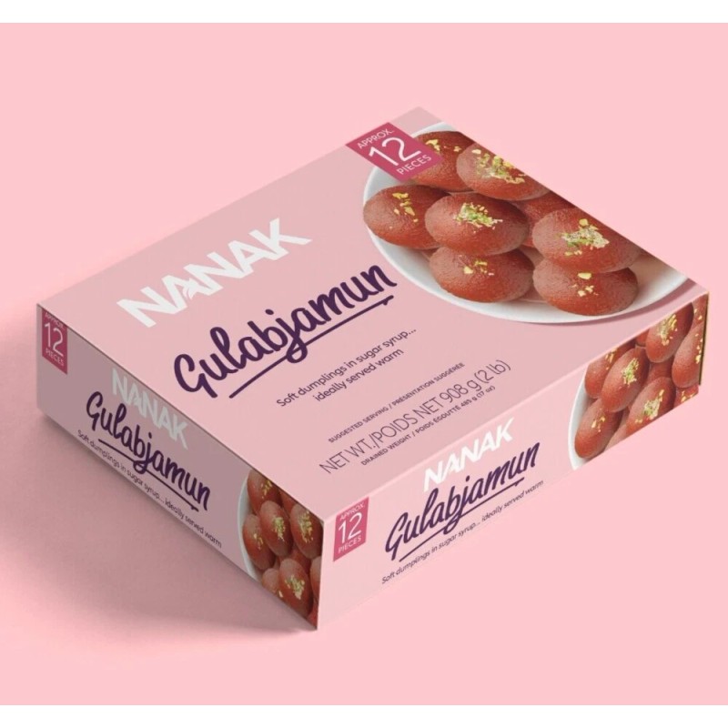 Nanak Foods Gulab Jamun 2 lb 12 Pieces Desserts Indian