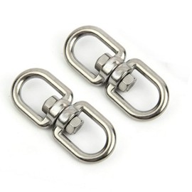 JY-MARINE Stainless Steel Anchor Swivel Eye to Eye Swivel Ring Double Ended Swivel Eye Hook Marine Grade