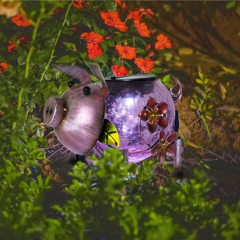 MUMTOP Solar Lantern - Outdoor Waterproof Lights, Pig Yard Decorations,