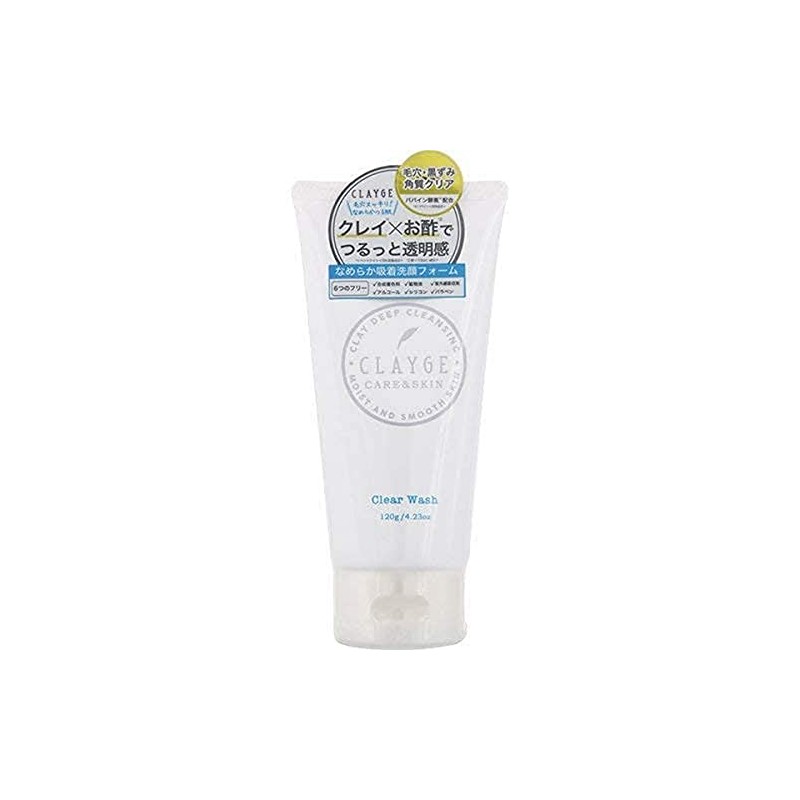 CLAYGE Clear Wash Facial Cleansing Foam, Clay, Single Item, 4.2