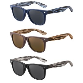 LADEESSE 3 Pack Reading Sunglasses for Men, UV400 Sun Readers Glasses Spring Hinge Outdoor Sunglasses +1.25(Not bifocal)