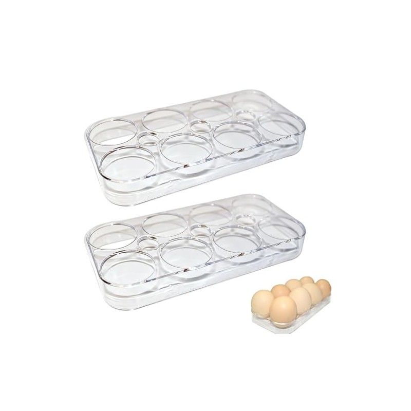 Pack of 2 Fridge Egg Holders, 16 Eggs Space Saving