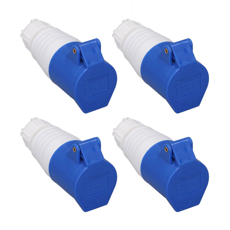 4Pcs 3 Pin Waterproof Industrial Socket Connector IP44 Waterproof Socket