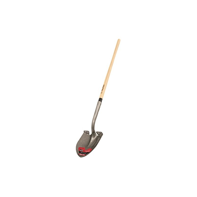 Truper 34105 Round Point Extended Socket Shovel, 48-Inch American Ash