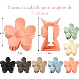 Triko Set de 7 Pinzas para el Cabello de Flor, Pinzas para Peinados, Pinzas de Resina para Cabello Antideslizantes, Accesorios para Cabello Mujer, Ideales para Peinados