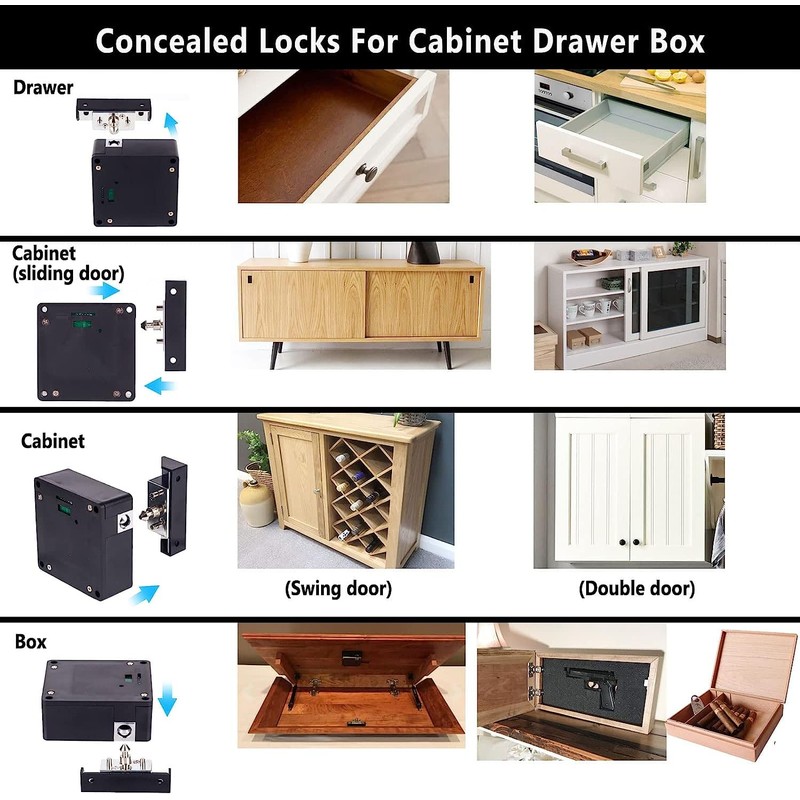 RFID Electronic Cabinet Lock, Smart NFC Drawer Locks, Hidden Card