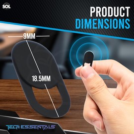 SOL 6pk Universal Sliding Camera Covers, 18.5mm x 9mm Slider for Laptops, Tablets, Phones, Ultra-Thin 0.77mm Webcam Protector for Privacy, Security, Reliable Fit, Easy Use, and Sleek Modern Design.