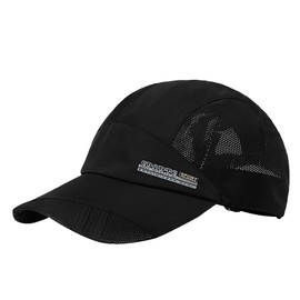 Men's Solid Baseball Hat Cap Mesh Quickly-dry Summer Sun Protection Fishing Camping Golf Trucker Cap Hat Lightweight Foldable Travel Beach Hat UPF 50+