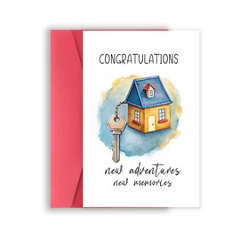 FANCYLUCKY FANCYLUCKY New Home Card: Housewarming Gifts for Women & Men - Funny Congratulations Card for New Apartment Adventures