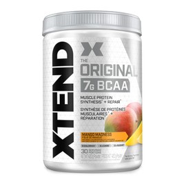 Scivation XTEND Original BCAA Powder - Sugar-Free Muscle Recovery with 7g BCAA, 2.5g L-Glutamine - Mango Madness, 30 Servings