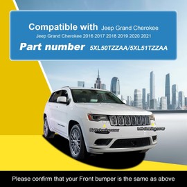 Goholy Car Front Bumper Headlight Washer Cover Compatible with Jeep Grand Cherokee 2016 2017 2018 2019 2020 2021 5XL50TZZAA 5XL51TZZAA Water Spray Cover White Right Passenger Side