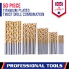 50 pcs Drill Bit Set Professional Titanium Coated Drill Bits