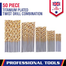 50 pcs Drill Bit Set Professional Titanium Coated Drill Bits HSS Drill Bits Set Tool Power Tools Power Tools 1mm-3mm