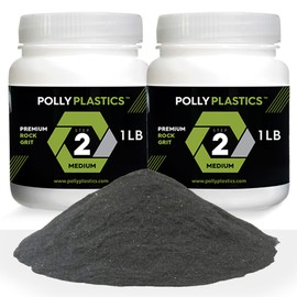 Polly Plastics Rock Tumbler Media Grit Refill, Medium 180/220 Silicon Carbide Grit, Stage 2 for Tumbling Stones (2 Pack) (2 lb.)