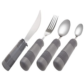 Rehabilitation Advantage Utensil Set with Rubber Handles