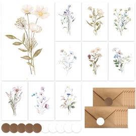 60PCS Blank Cards with Envelopes and Stickers, 4x6 Blank Greeting Cards, Beautiful Greeting Card, Elegant Floral Note Cards, Empty Stationary Set For All Occasions