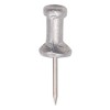 GEM CPAL4 Aluminum Head Push Pins, Aluminum, Silver, 1/2", 100/Box