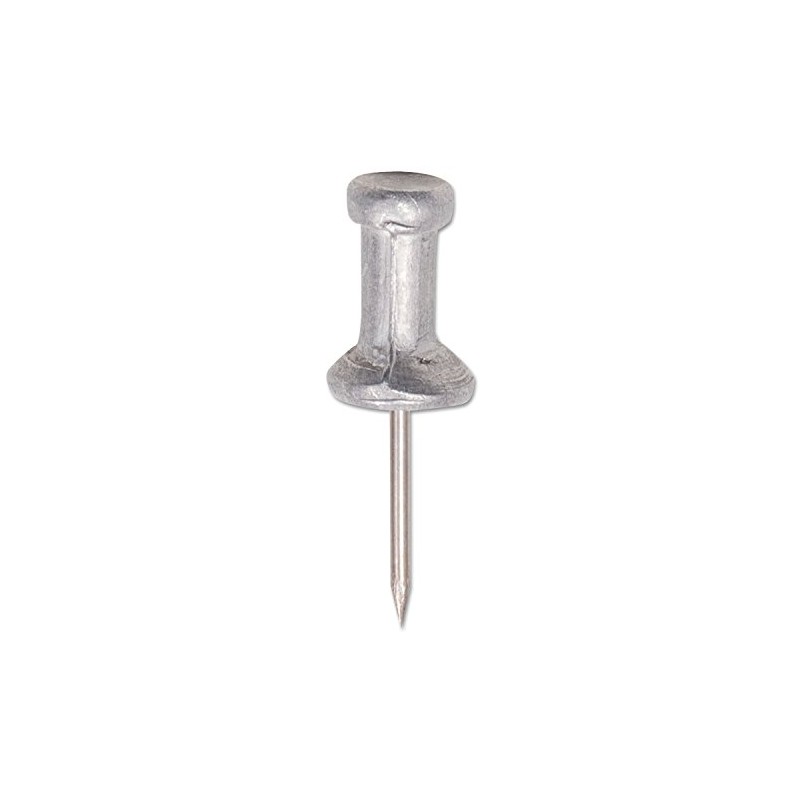 GEM CPAL4 Aluminum Head Push Pins, Aluminum, Silver, 1/2", 100/Box