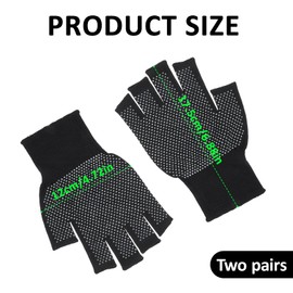2 Pcs Lightweight Men and Women Half-Finger Slip Breathable Fingerless Work Gloves, Cycling Thin Gloves, Fingerless Work Gloves for Climbing, Gym, Training, Workout, Weight Lifting Outdoor