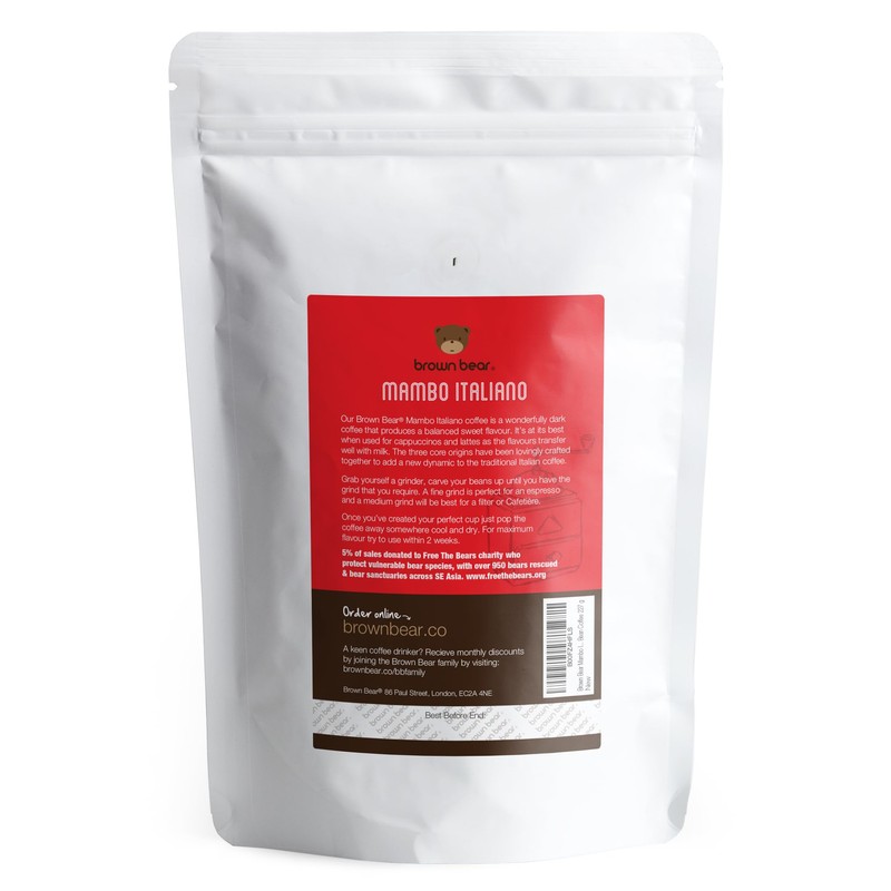 Strong Espresso Dark Roast Coffee Beans 227g - Strength 5