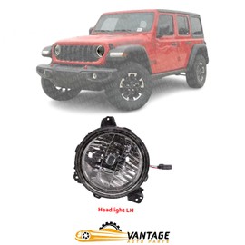 Vantage Auto Parts - Front Headlight Driver Side Compatible with Jeep Wrangler 2018-2024 | DIRECT REPLACEMENT | 55112873AG 55112873AF | CH2502314