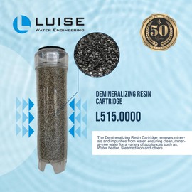 Luise Created 10" X 2.5" Demineralization Resin Cartridge To Remove Minerals (Calcium, Magnesium) And Chlorine And Other Impurities Ensuring Clean Water (Not Drinkable) L515.1000