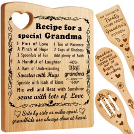 YUEYUQIU Grandma Gifts for Christmas from Grandkids, Birthday Gifts for Grandma from Grandchildren Granddaughter, Grandma Cutting Board Set Present, Ideal Mothers Day Christmas Gifts for Grandmother