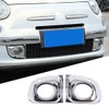 YANER Front Bumper Fog Light Ring Bezels Fits Fiat 500