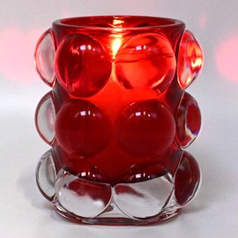 Bolsius ReLight® Kerzenhalter " Bubble " 98/84mm rot inkl. Nachfüller