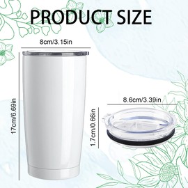 Lilsofee 4 Pack 20 oz Sublimation Tumblers with Lids and Straws Blank Stainless Steel Double Vacuum Metal Skinny Insulated Tumbler Heat Press Transfer Printing DIY Travel Cup for Car