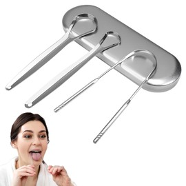1 Stück Langueschaber mit Schutzhülle, 3-in-1-Set – Zungenschaber aus hochwertigem Edelstahl für Erwachsene, Zungenbürste, Reiniger und Waschmaschine, für Mundhygiene und frischen Atem.