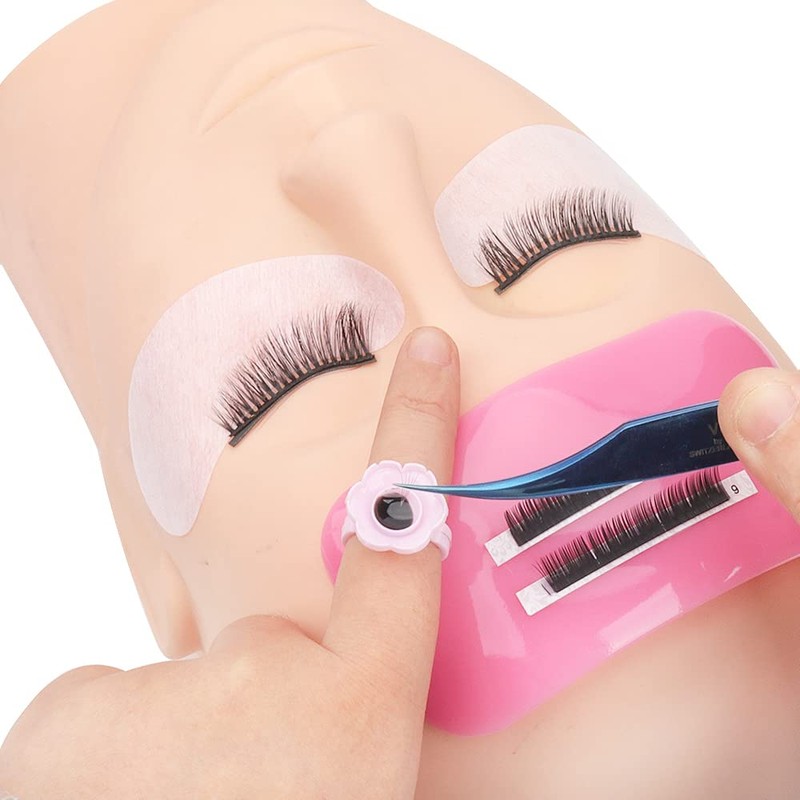 Mekupeu100 PCS Disposable Plastic Eyelash Flower Glue Ring