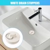 White Rubber Sink Plugs with Hanging Ring - 4PCS, Adjustable