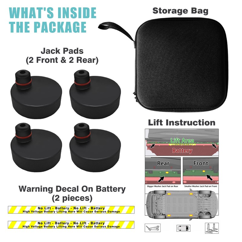 BestEvMod Compatible with Mach E Lifting Jack Pads Set of