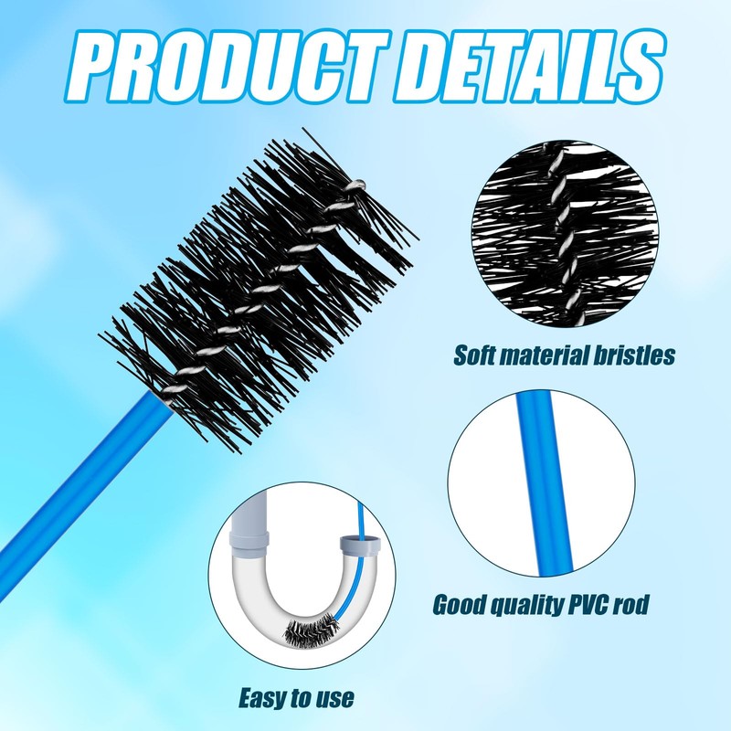 4pcs Condensate Trap Flexible Drain Brush, 16 Inch Nylon Condensate
