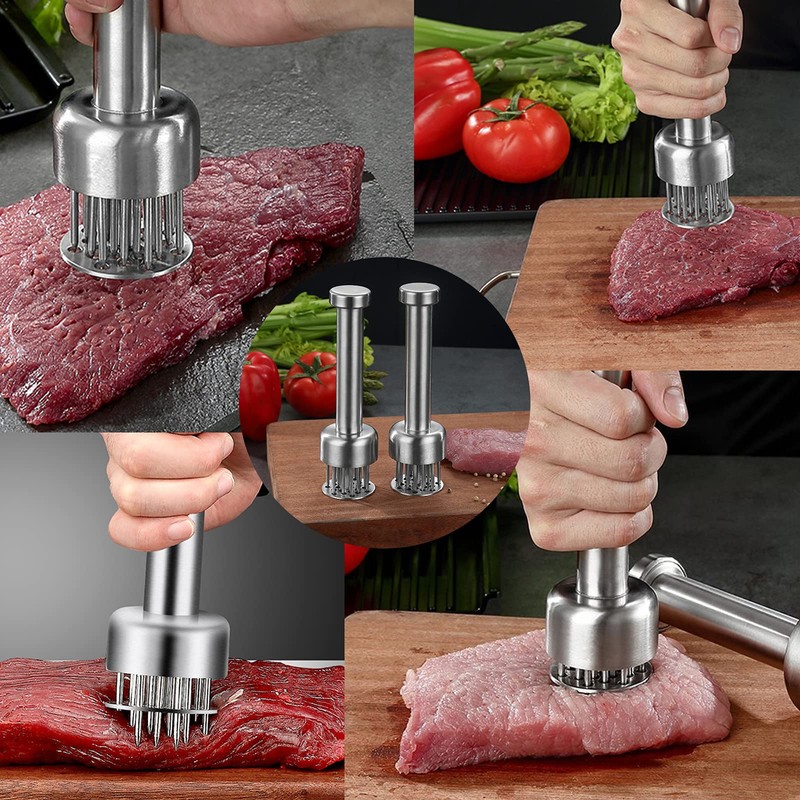 LMYKH Meat Tenderiser Stainless Steel, Manual Steak Hammer, Schnitzel Tenderiser,