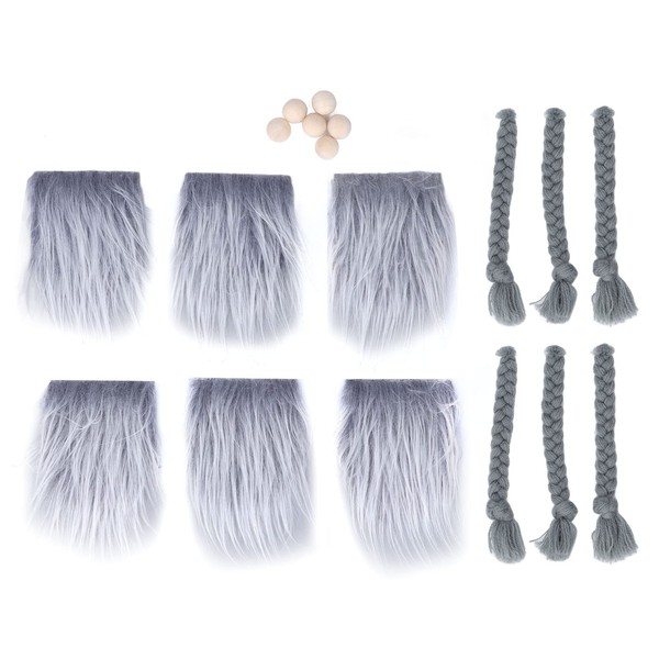 Decorative Craft Beard, 18 PCS Precut Gnome Beard Gray Costume
