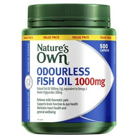 Nature's Own Odourless Fish Oil 1000mg 500 Capsules Exclusive Size