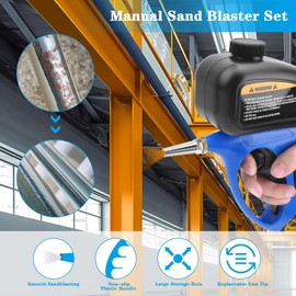 Sandblasting Gun, Rustproof Sand Blaster with Non-Slip Handle, Pneumatic Sandblasting Gun, Portable Small Nozzle, Glass Sandblasting Electric Sand Blaster