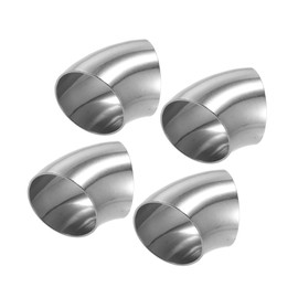 Hihaha 4 Pcs OD 2.5 Inch 45 Degree SS304 Stainless Steel Exhaust Elbow Pipe Durable Material