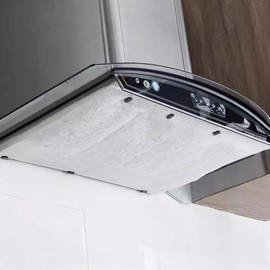 Gkwet Thickened Kitchen Range Hood Oil Absorbing Paper Range Hood Oil Resistant Sticker High Temperature Filter Membrane Universal Film Mesh Cover, 12 Sheets