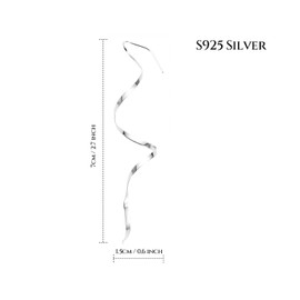 925 Sterling Silver Helix Earrings for Women - Hypoallergenic Spiral Threader Dangle Drop Earrings, Elegant Twist Curved Earrings, Jewellery Gift for Her