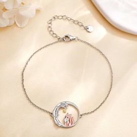 YAFEINI Fox Bracelet 925 Sterling Silver Cute Fox Bracelet For Women Animal Jewelry Gifts For Women Mom Wife Fox Lovers
