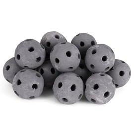 Blue Ridge Brand Ceramic Fire Balls - Hollow 3" Lava Rock for Fire Pits - Propane & Gas Fire Pits and Fireplace - Ceramic Spheres for Outdoor and Indoor Use - Natural Lava Stones (15 Pack, Grey)