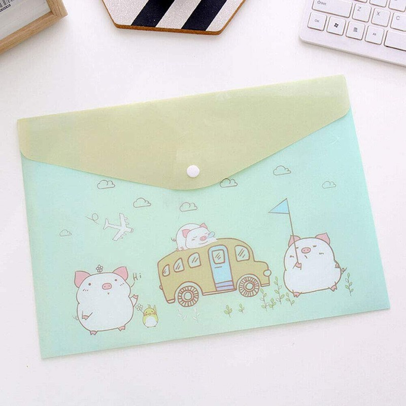 SUPERTOOL Transparent A4 Pockets A4 Waterproof File Holder Cute Penguin