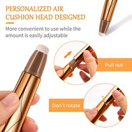 Litinliv 3PCS Cream Contour Beauty Wand with Cushion Applicator, Liquid Highlighter Wand, Blush Wand, Face Blush Illuminator Makeup Stick, Long Lasting Smooth Natural Matte Finish, Cream Blush Stick