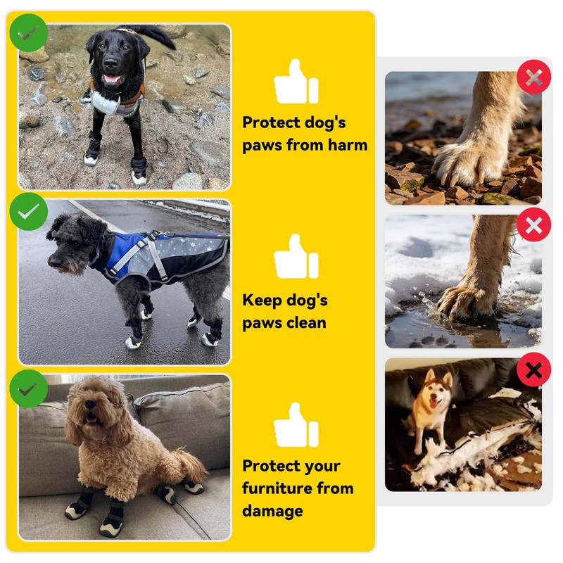 Billionchains Dog Boots for Small to Large Breed, Waterproof Paw