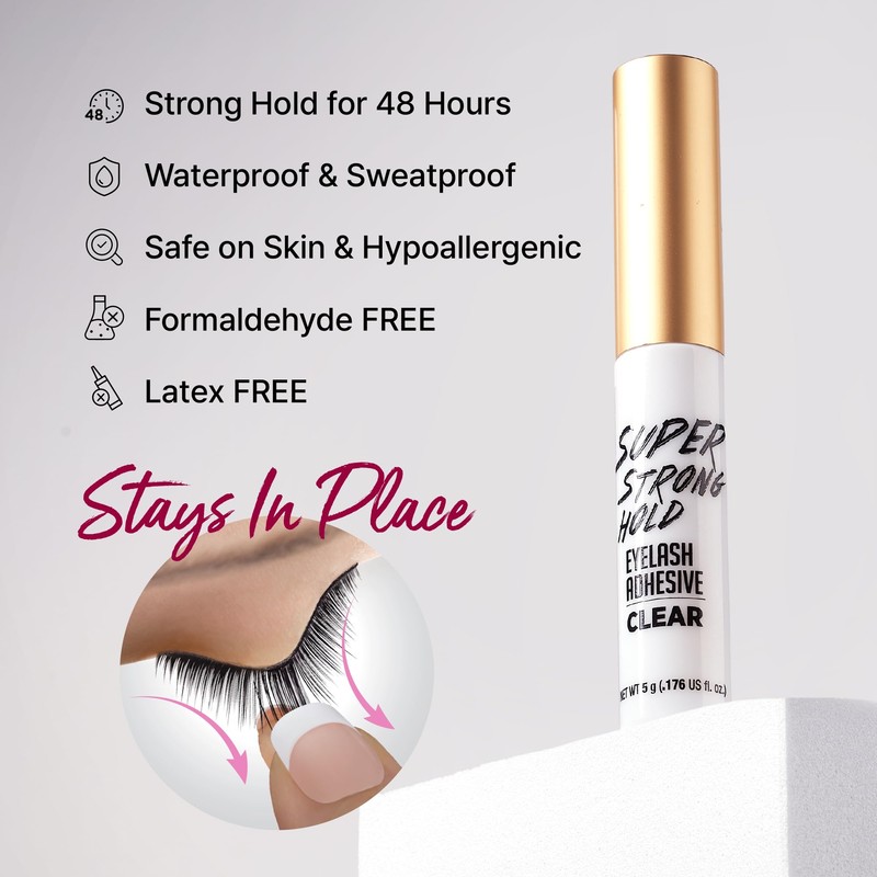 i•ENVY Super Strong Hold Eyelash Adhesive, Waterproof, 48-Hour Long-Lasting Lash