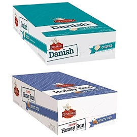 Tribeca Curations Cloverhill Jumbo White Iced Honey Bun & Cheese Danish Combo – 12 Pack